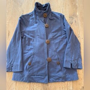 Neon Buddha Blue Shawl Collar Casual Jacket L